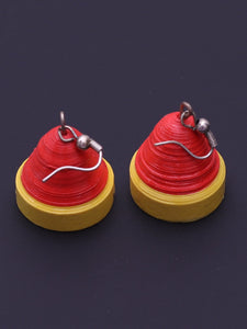 Red Yellow Dome Shaped Earrings - A Local Tribe
