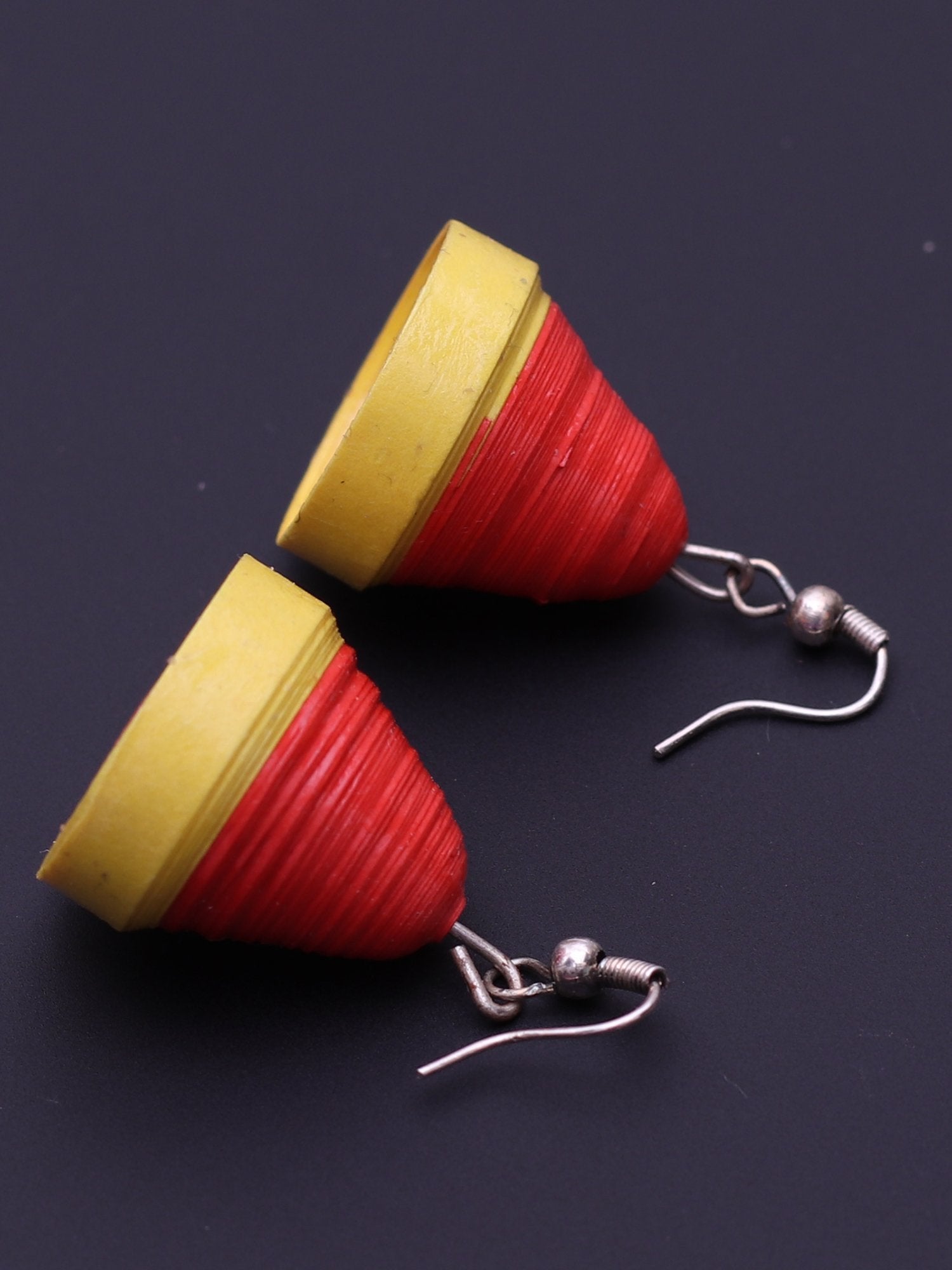 Red Yellow Dome Shaped Earrings - A Local Tribe