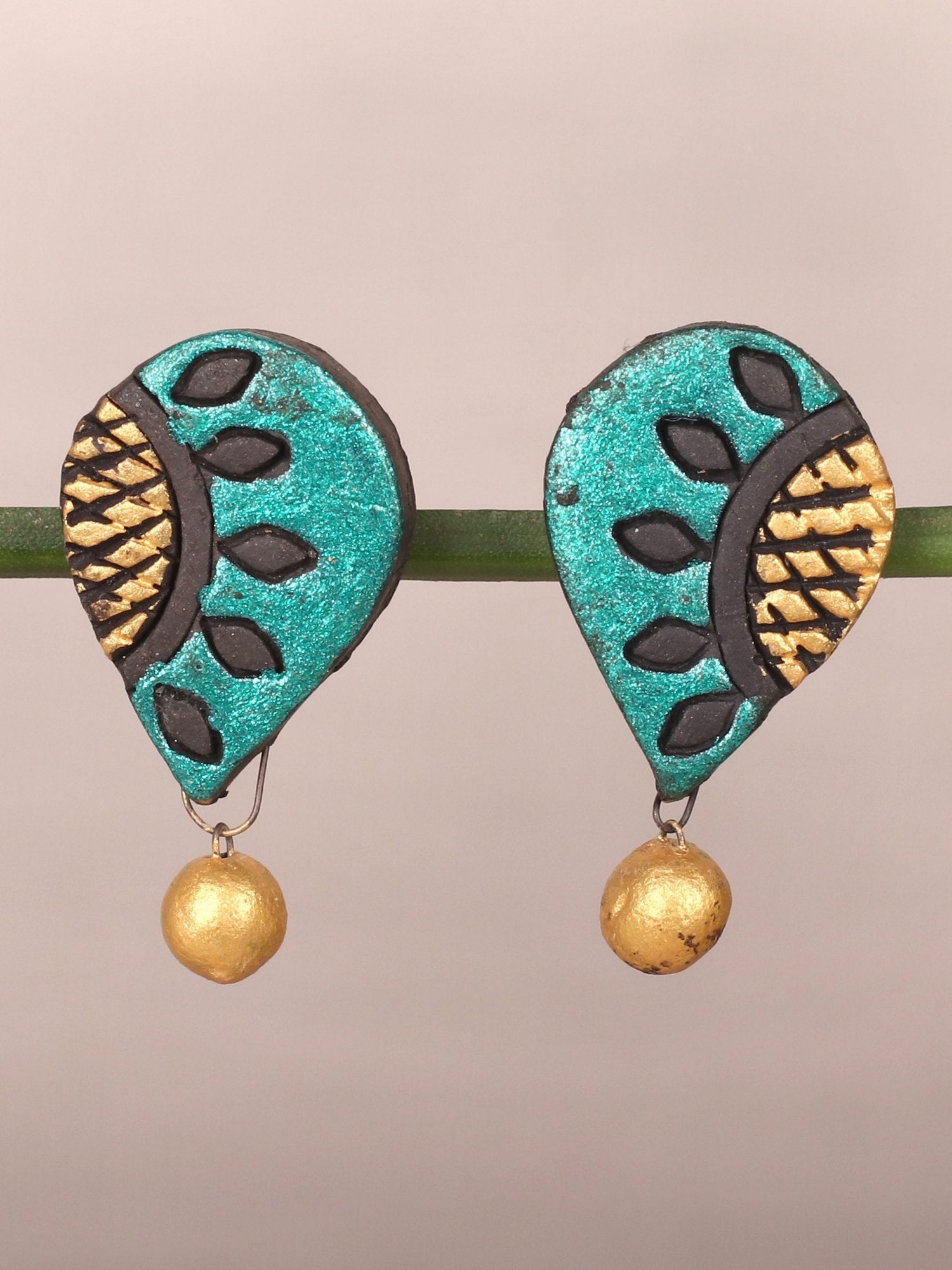 Sea green Statement Fashion Drop Earrings - A Local Tribe