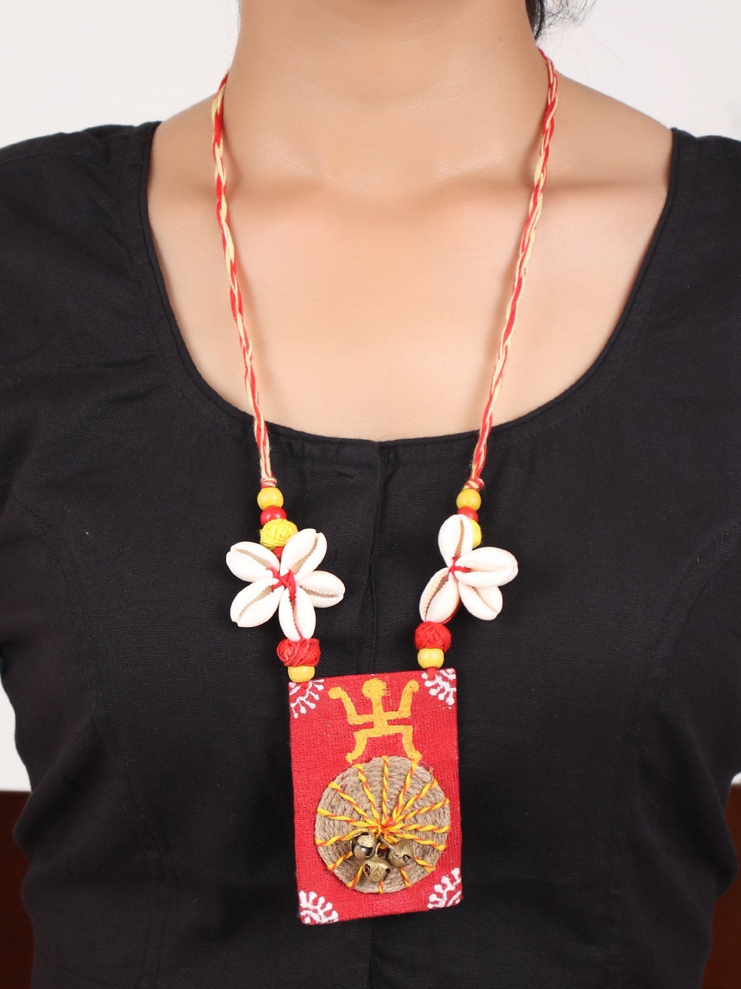 Shubh Mangal Design Multicoloured Earrings & Necklace Set - A Local Tribe
