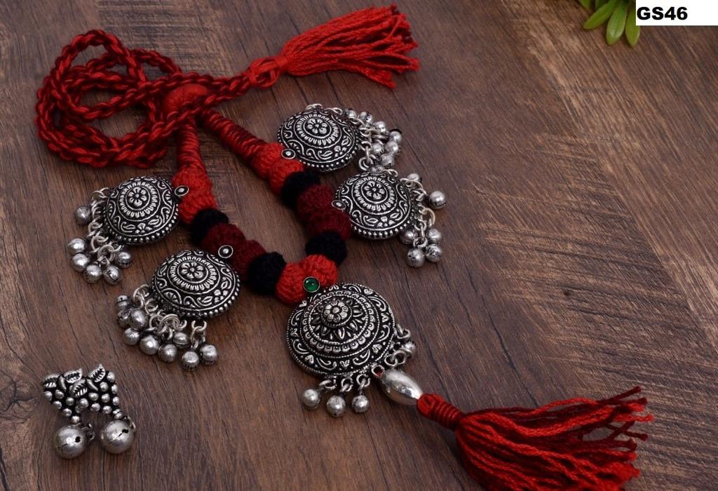Silver Thread Necklace With Stone - A Local Tribe
