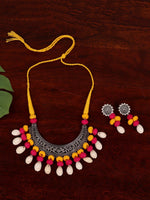 Load image into Gallery viewer, Statement Oxidised Choker Necklace &amp; Earrings Set - A Local Tribe
