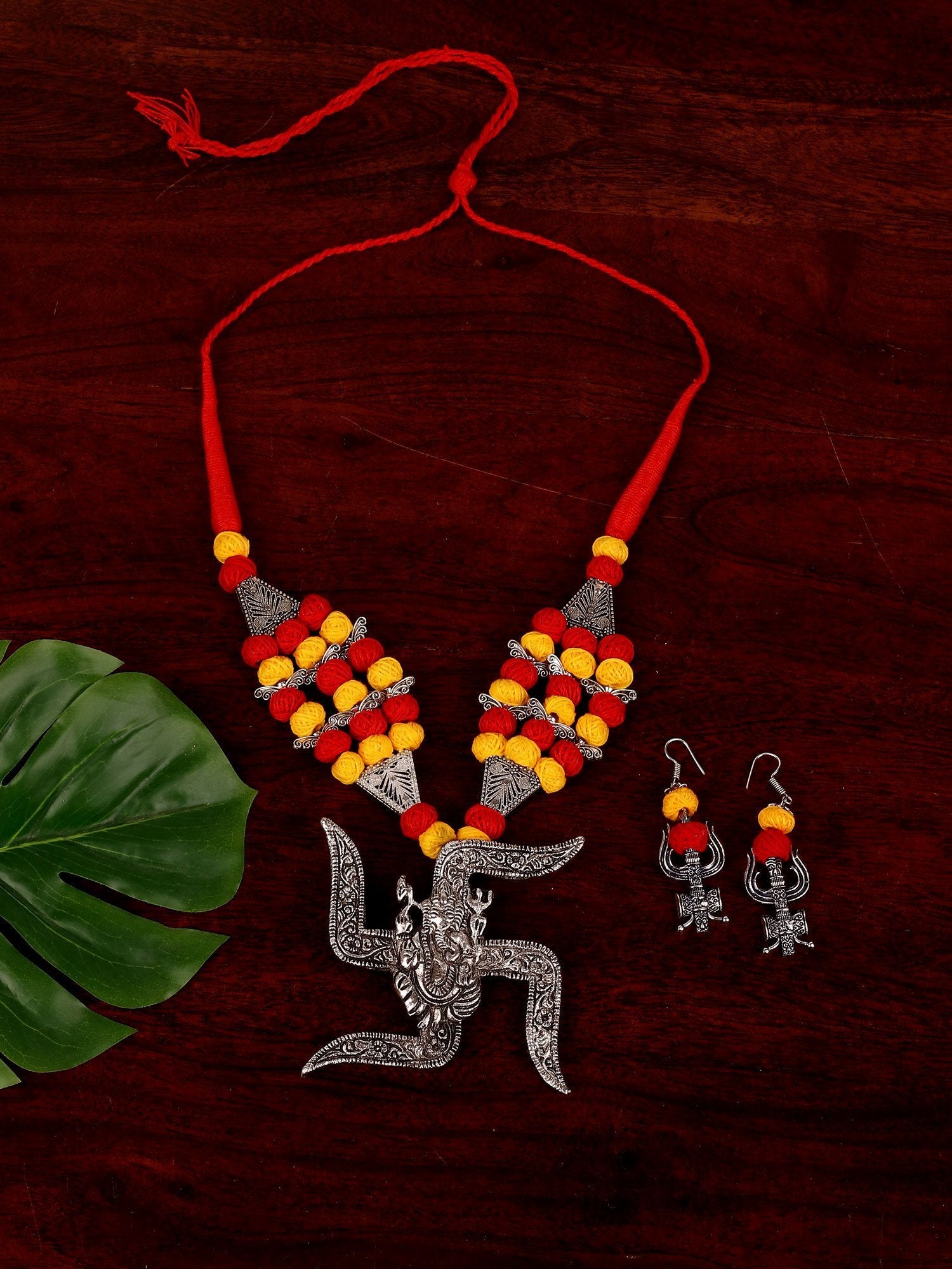 Statement Swastik Necklace & Earrings Set - A Local Tribe