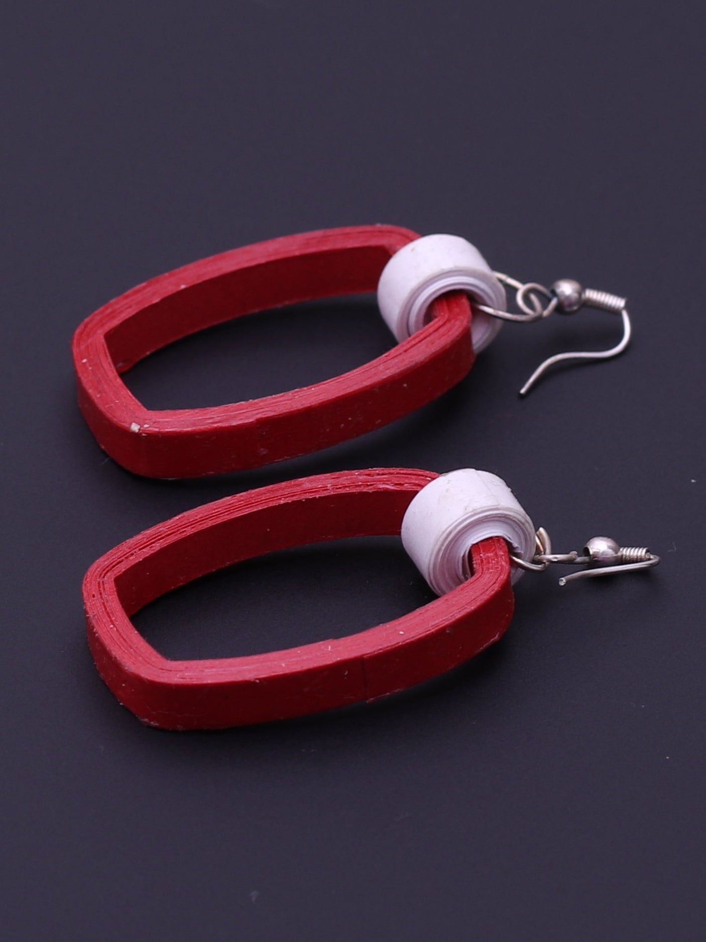 Subtle Red Square Earrings - A Local Tribe