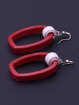 Subtle Red Square Earrings - A Local Tribe