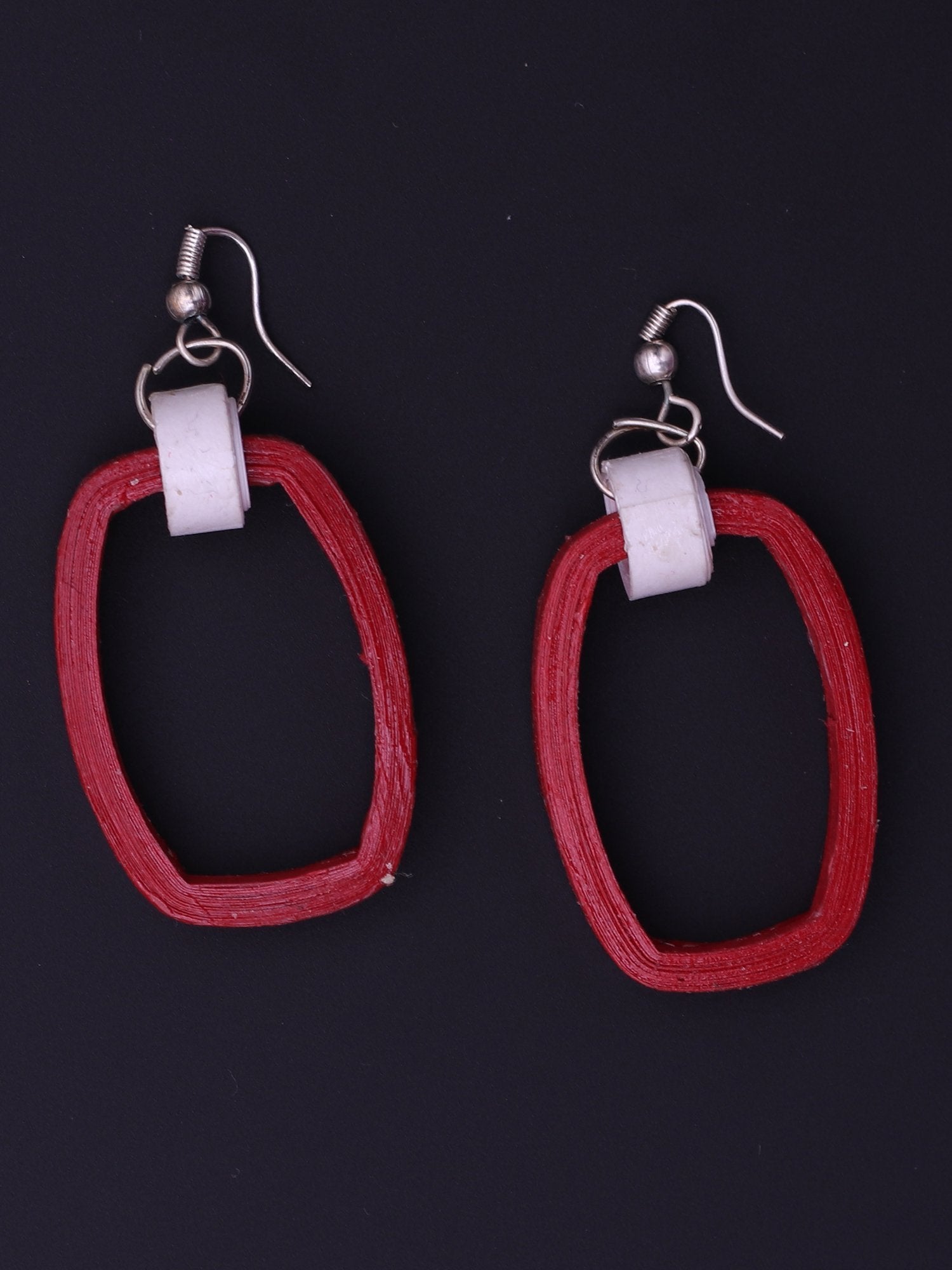 Subtle Red Square Earrings - A Local Tribe