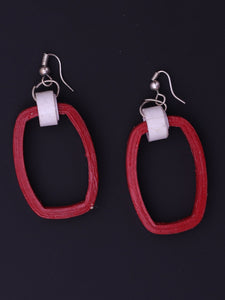 Subtle Red Square Earrings - A Local Tribe