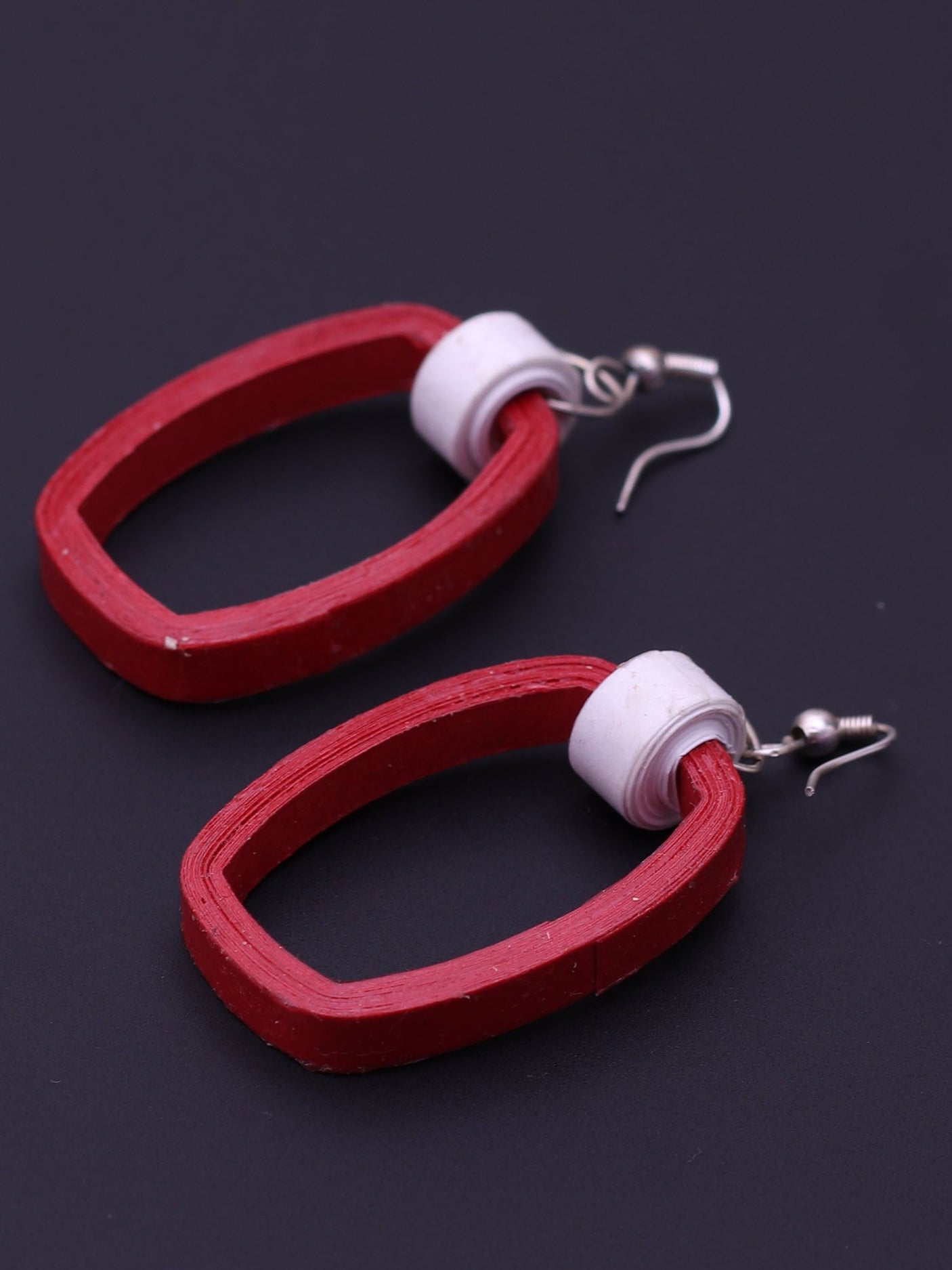 Subtle Red Square Earrings - A Local Tribe